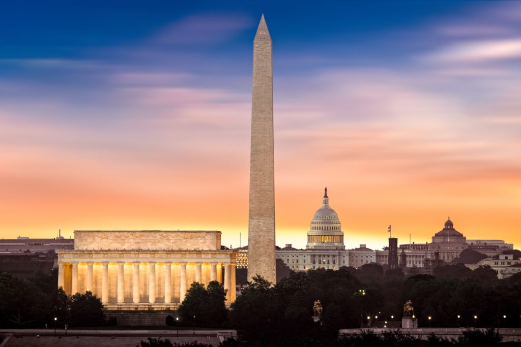 image of Washington Monument and the Capitol Building