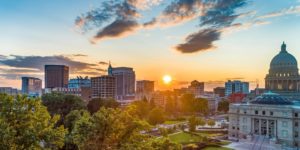 image of sunset over the city